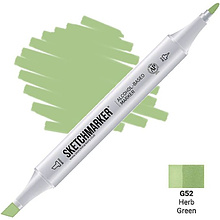 Маркер перманентный двусторонний "Sketchmarker", G52 зеленая трава