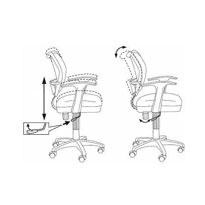 Кресло "Бюрократ CH-W797", сетчатая ткань, пластик, голубой, -50% - 4