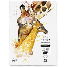 Блок бумаги для акварели "Waterfall", А4, 200 г/м2, 10 листов