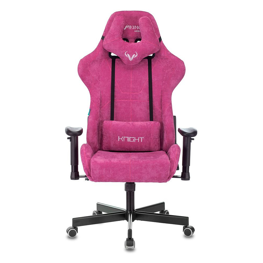 Кресло игровое Бюрократ "VIKING KNIGHT Fabric", ткань, металл, малиновый - 2