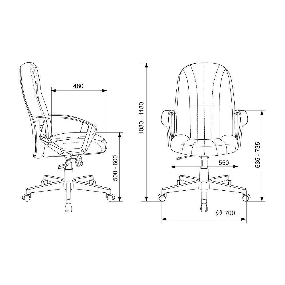 Кресло для руководителя "Бюрократ T-898", ткань, пластик, серый - 9