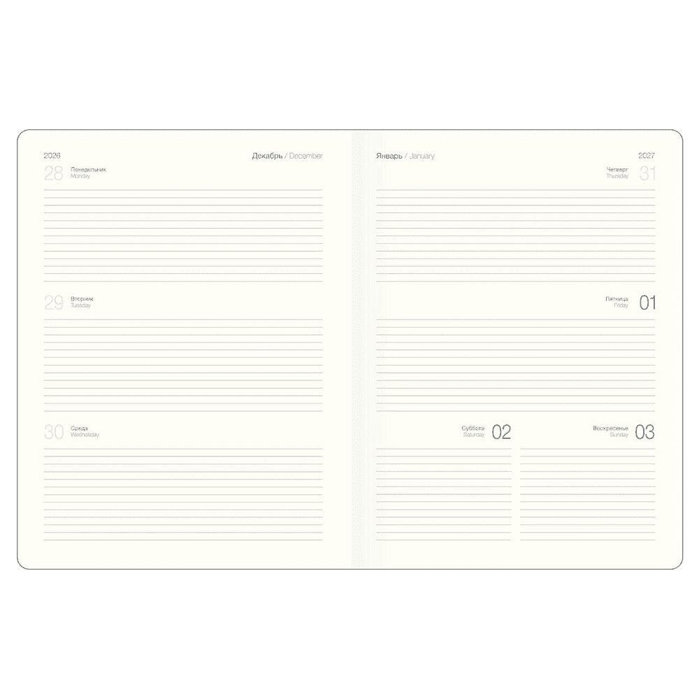Еженедельник датированный "Очарование" на 2027 год, А4, 176 страниц, светло-голубой - 2