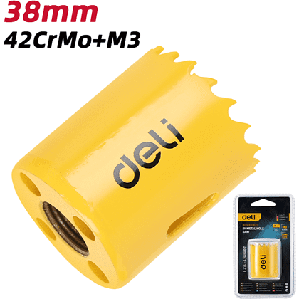 Коронка биметаллическая Deli YS EDH-SKK038-E1, 38 х 38 мм, М14 - 4