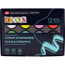Краска акриловая по стеклу и керамике "Декола", 20 мл, банки