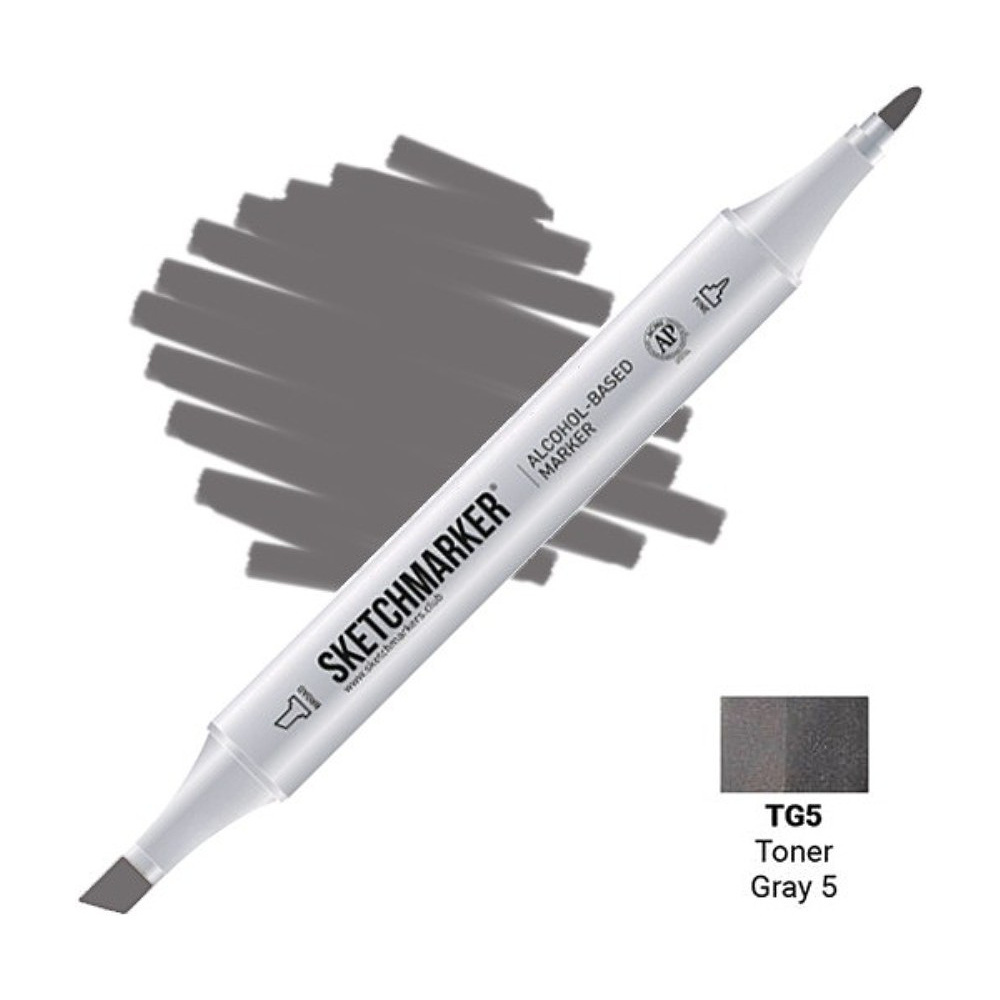 Маркер художественный "Sketchmarker", двухсторонний, TG5 серый тонированный 5