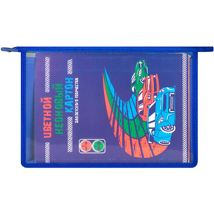 Папка для труда "Стрит-арт", А4, пластик, синий - 4