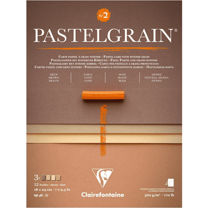 Блок бумаги для пастели "PastelGrain" 4 оттенка, 18х24см, 360 г, 12 листов, №2