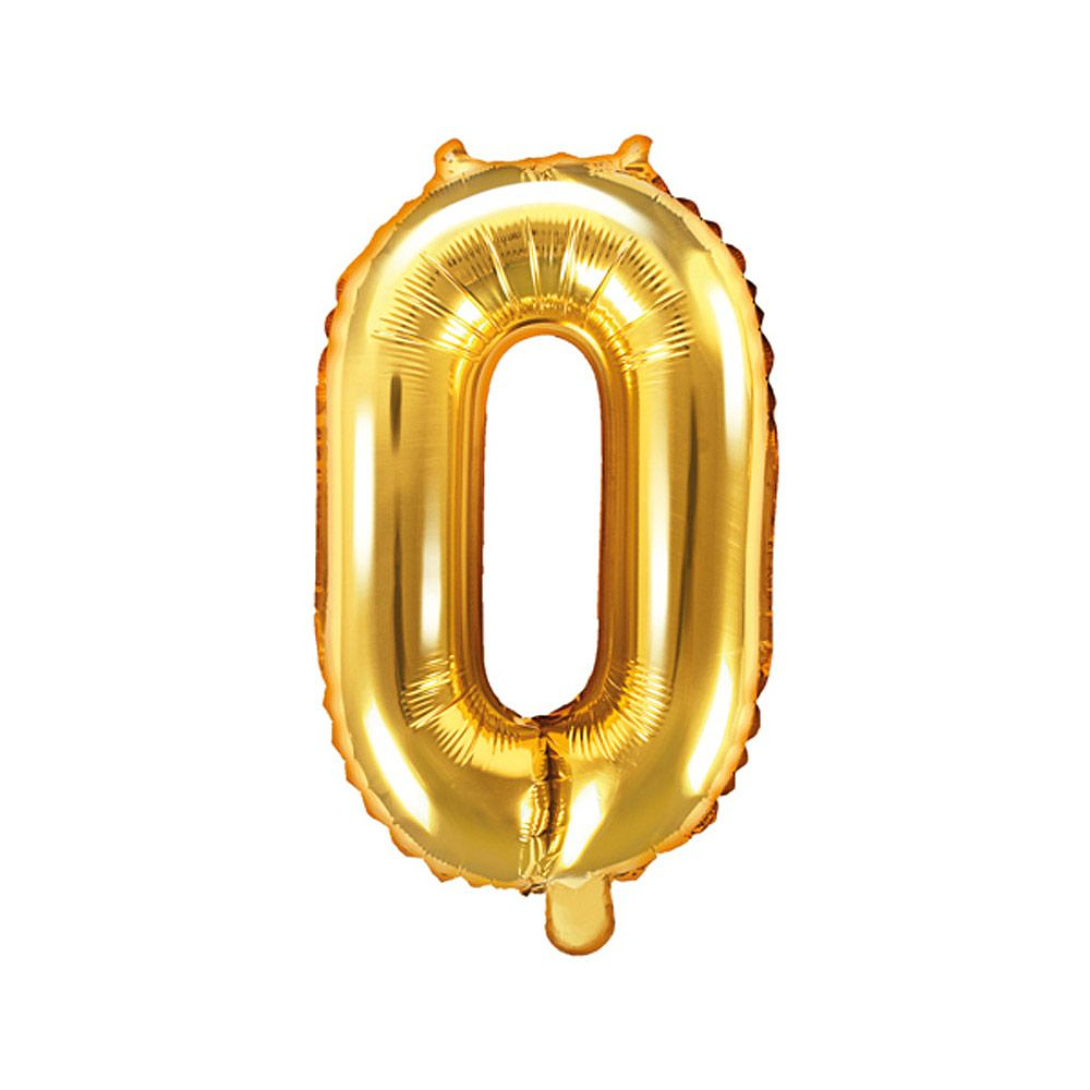 Шар фольгированный цифра "0", 35 см, золотистый