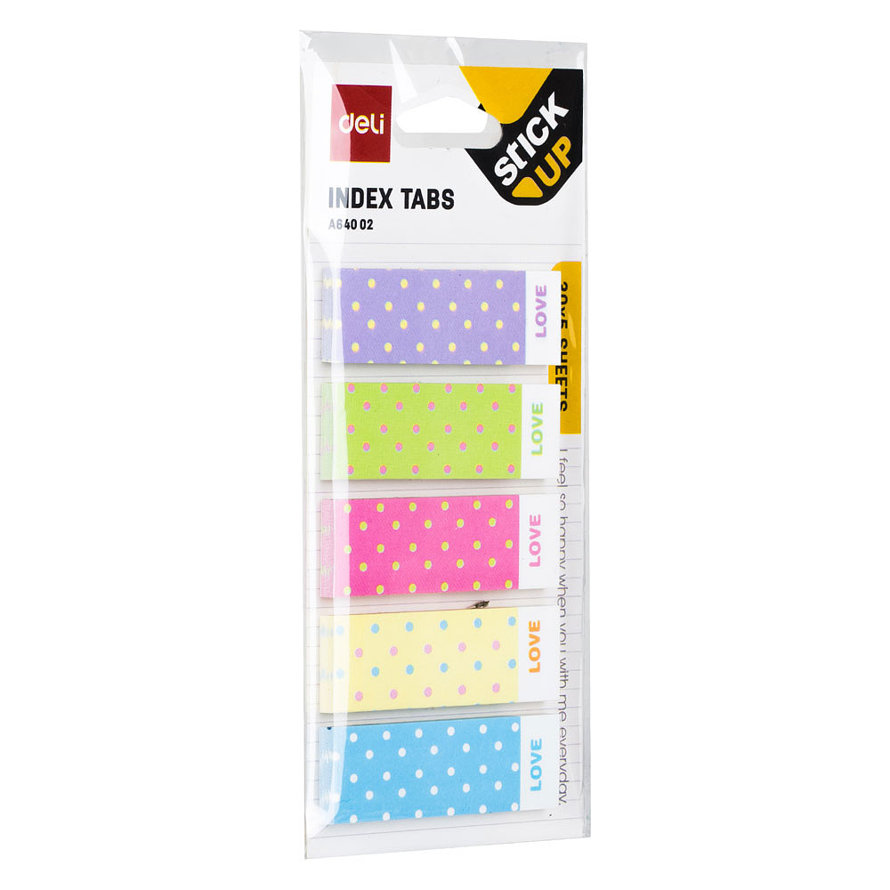 Закладки бумажные "Deli" с печатью, 45x15 мм, 150 шт, ассорти - 2
