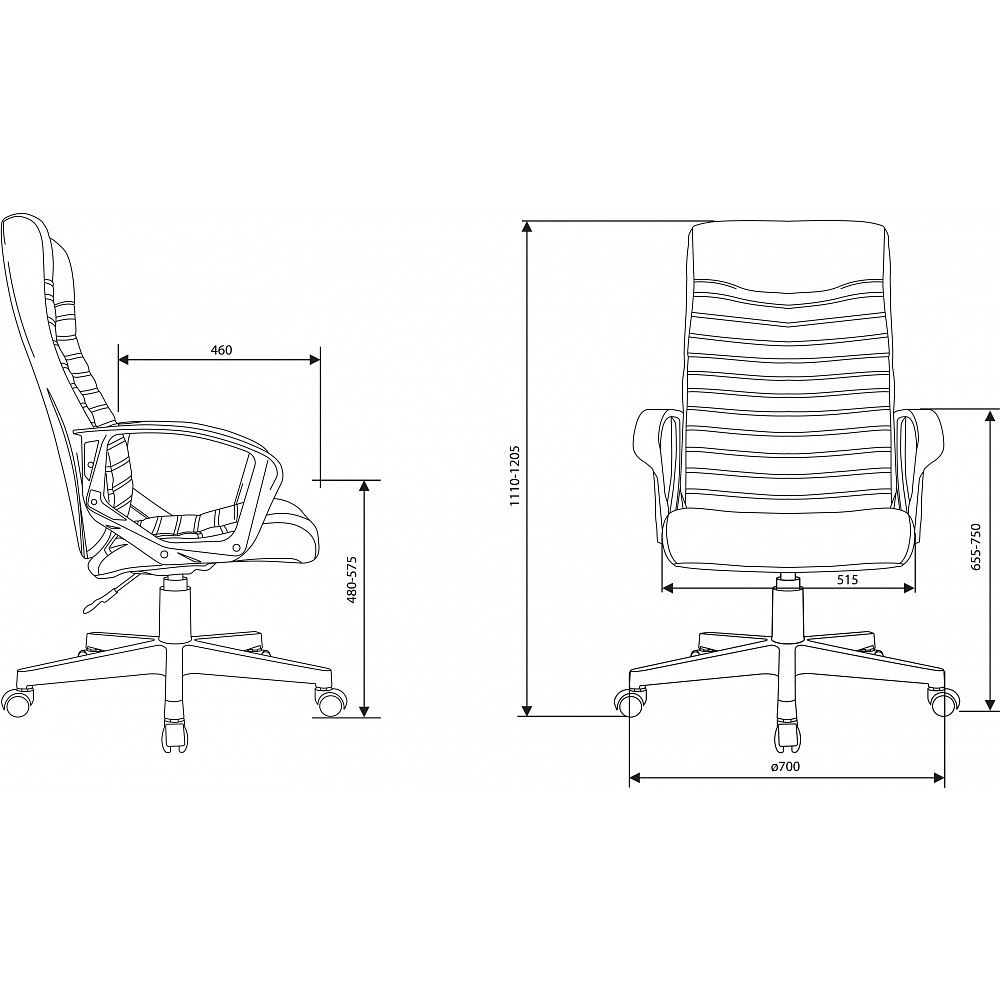 Кресло для руководителя Бюрократ "CH-480LT", экокожа, пластик, черный - 10