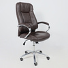 Кресло для руководителя "KING A" поворотное, хром, натуральная кожа, темно-коричневый - 4