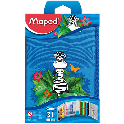 Пенал Maped "Jungle", 1 отделение, с наполнением - 4