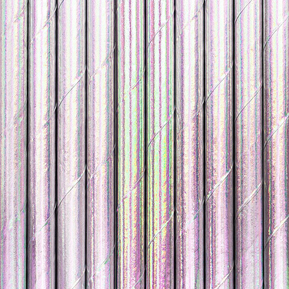 Трубочки бумажные переливающиеся, 19.5 см, 10 шт