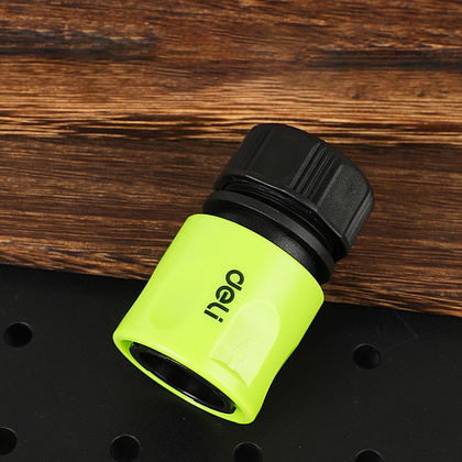 Соединитель-коннектор для шлангов Deli GS EDL8792, 1/2", быстросъемный, черный, зеленый - 5