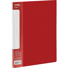 Папка В-611 "Стандарт" с зажимом и карманом, пластик, красный