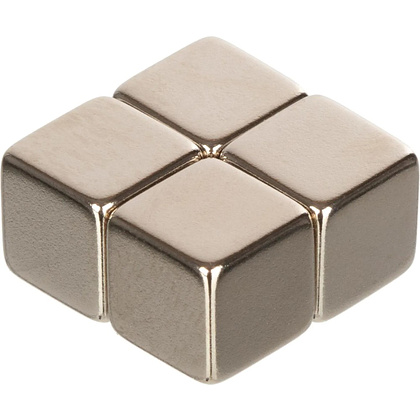 Кнопки магнитные "Куб", 10x10 мм, 4 шт., для досок, серебристый - 2