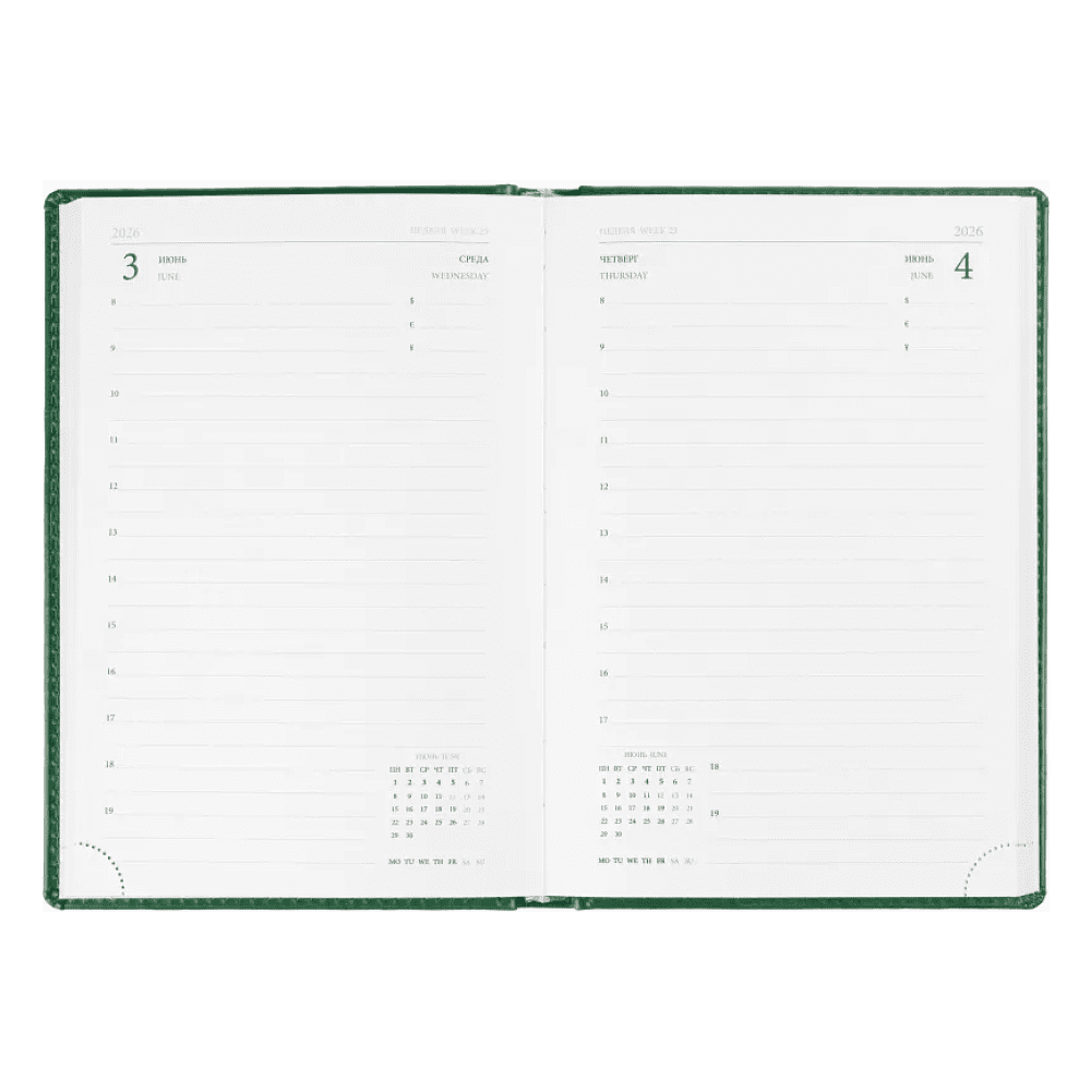 Ежедневник датированный "Agenda" на 2026 год, зеленый - 5