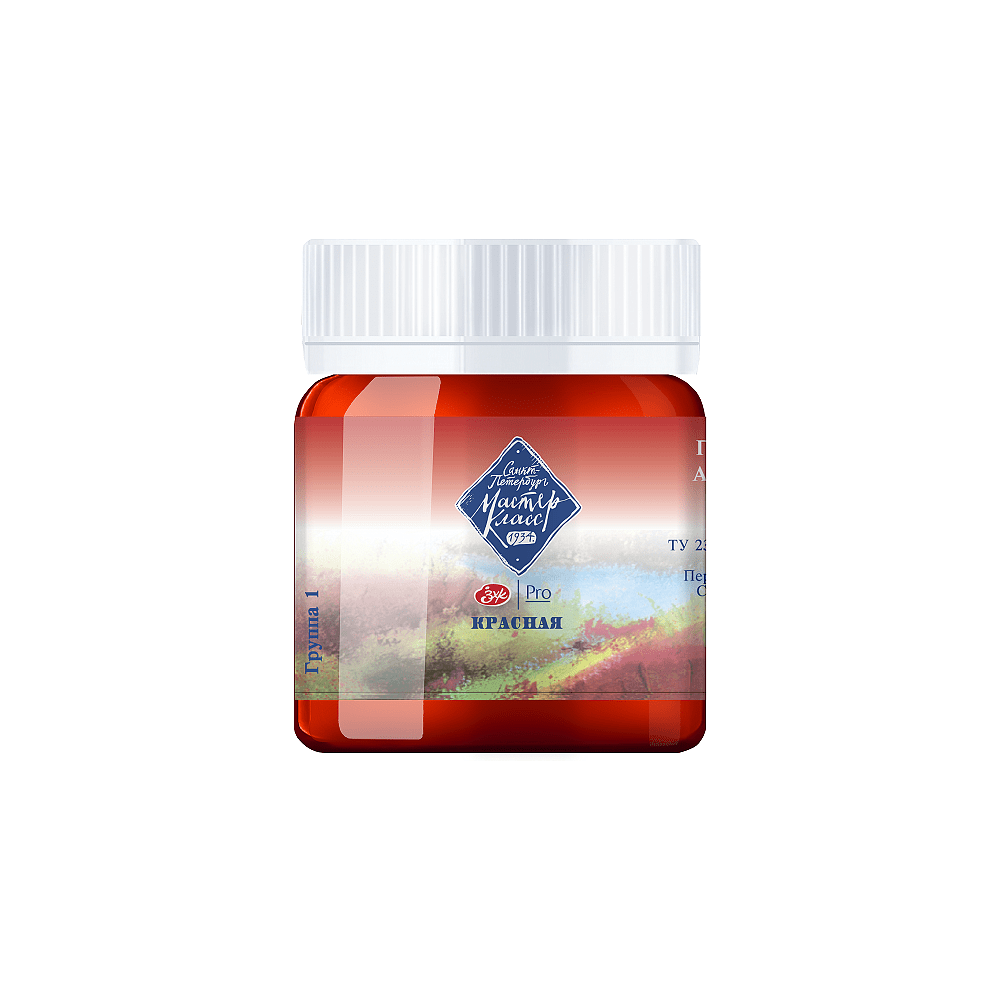 Краски гуашевые "Мастер-класс", 331 красная, 40 мл, банка