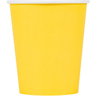 Стакан картонный 250 мл, 1 слой, 50 шт/упак, желтый