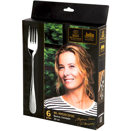 Набор вилок столовых "WL-999202/6C", 20 см, 6 шт, серебристый - 3