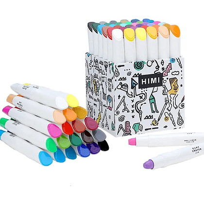 Мелки восковые "Himi Silky Crayon", 36 цветов, ассорти