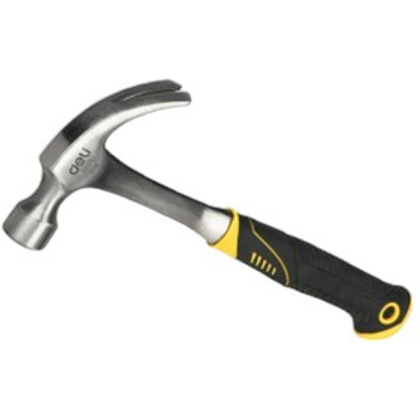 Молоток-гвоздодер "Deli" 0,87 кг, фиберглассовая рукоятка