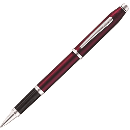 Ручка-роллер "Cross Century II Translucent Plum Lacquer", 0.7 мм, бордовый, серебристый, стерж. черный