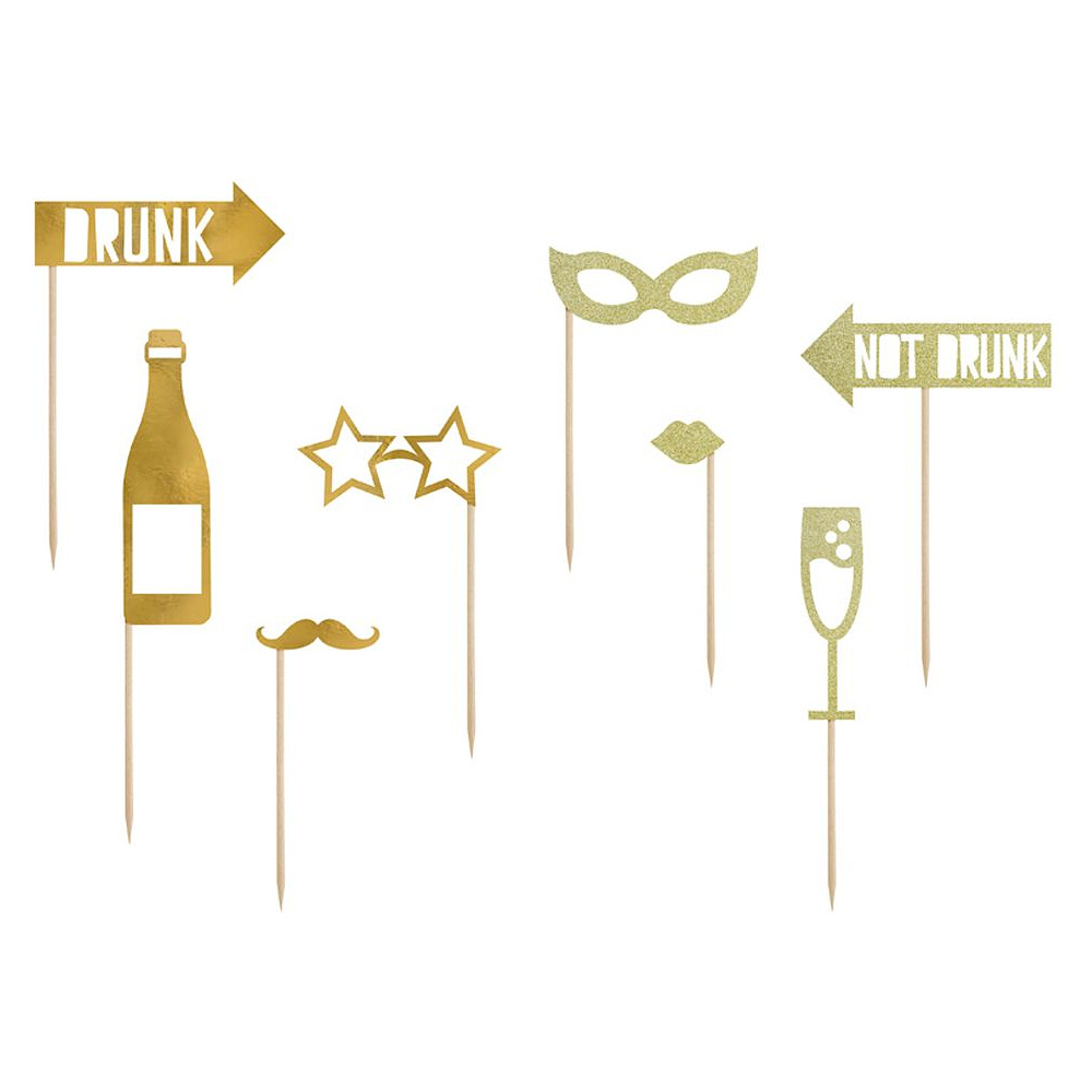 Набор для фотосессии "Давайте праздновать", 8 шт, золотистый