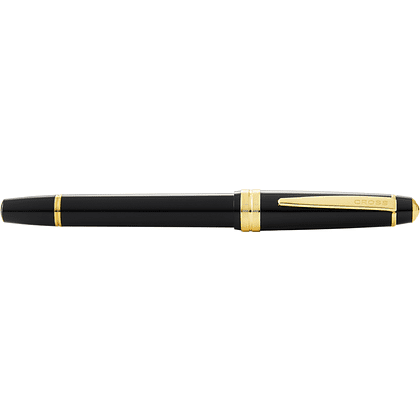 Ручка перьевая F "Bailey Light Polished Black Resin and Gold Tone", черный, золотой - 3