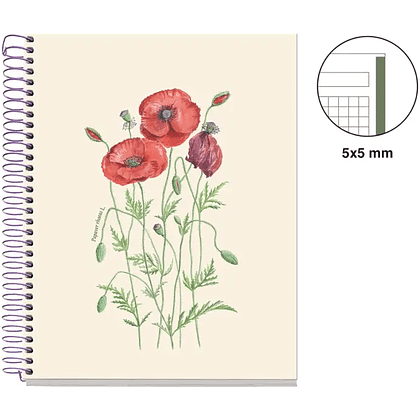 Тетрадь "Entredos Papaver Rhoeda", А5, 80 листов, в клетку, бежевый - 2