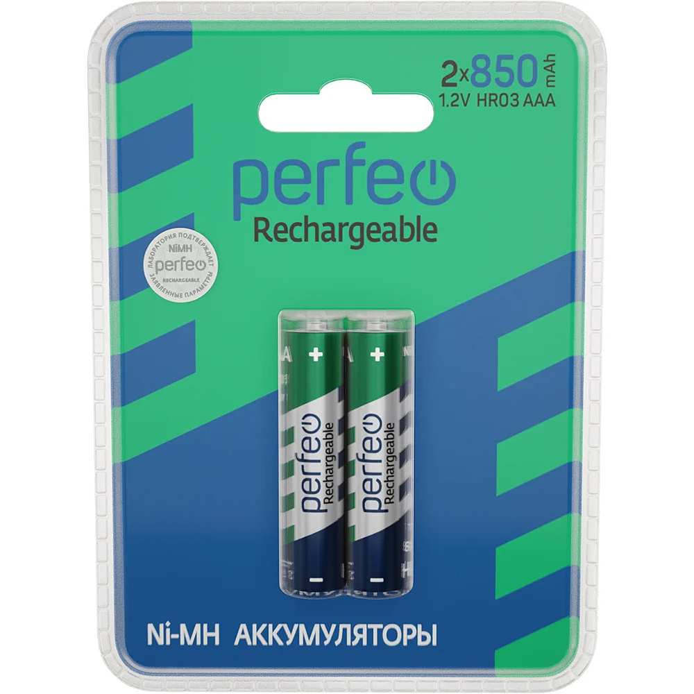Аккумуляторные батарейки Perfeo AAA850mAh/2BL, 2 шт.