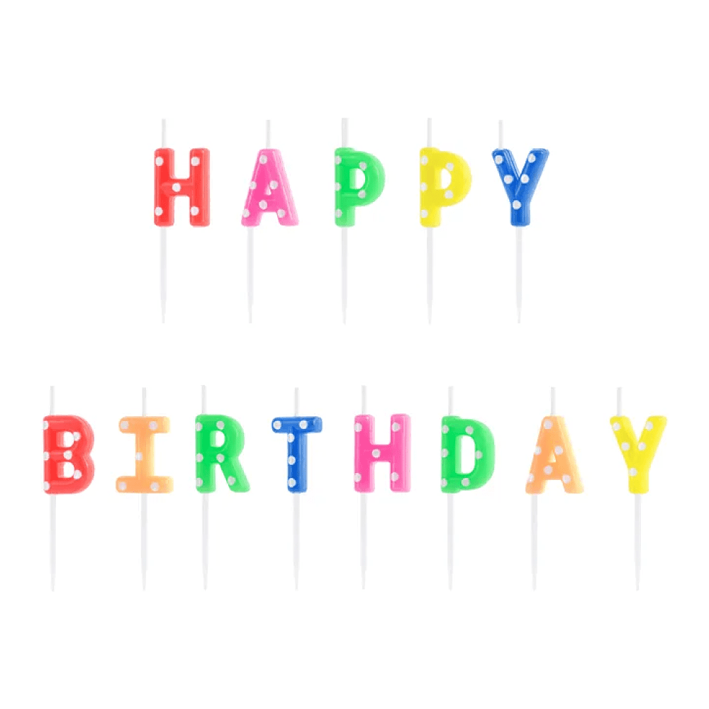 Набор свечей для торта "С Днем рождения", 13 шт/упак