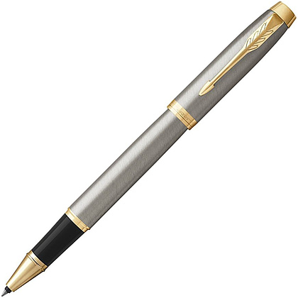 Ручка роллер "IM Brushed Metal GT", 0.5 мм, золотистый, стерж. черный