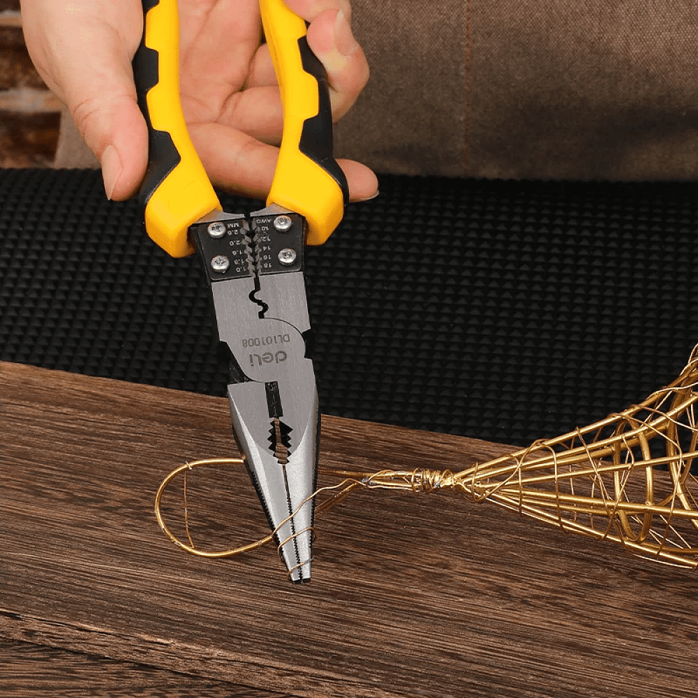 Длинногубцы Deli YS EDL101008, многофункциональные, 220 мм, комбинированные - 6