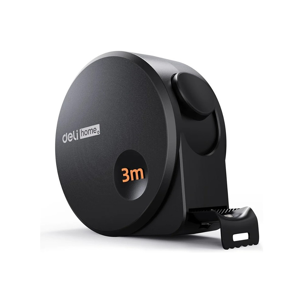 Рулетка Deli HS EHT8316, 3 м х 16 мм, Soft Touch, черный