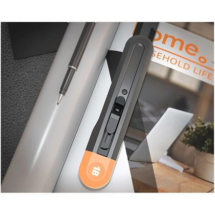 Нож строительный Deli HS HT4018C, 18мм, Soft Touch, оранжевый - 2