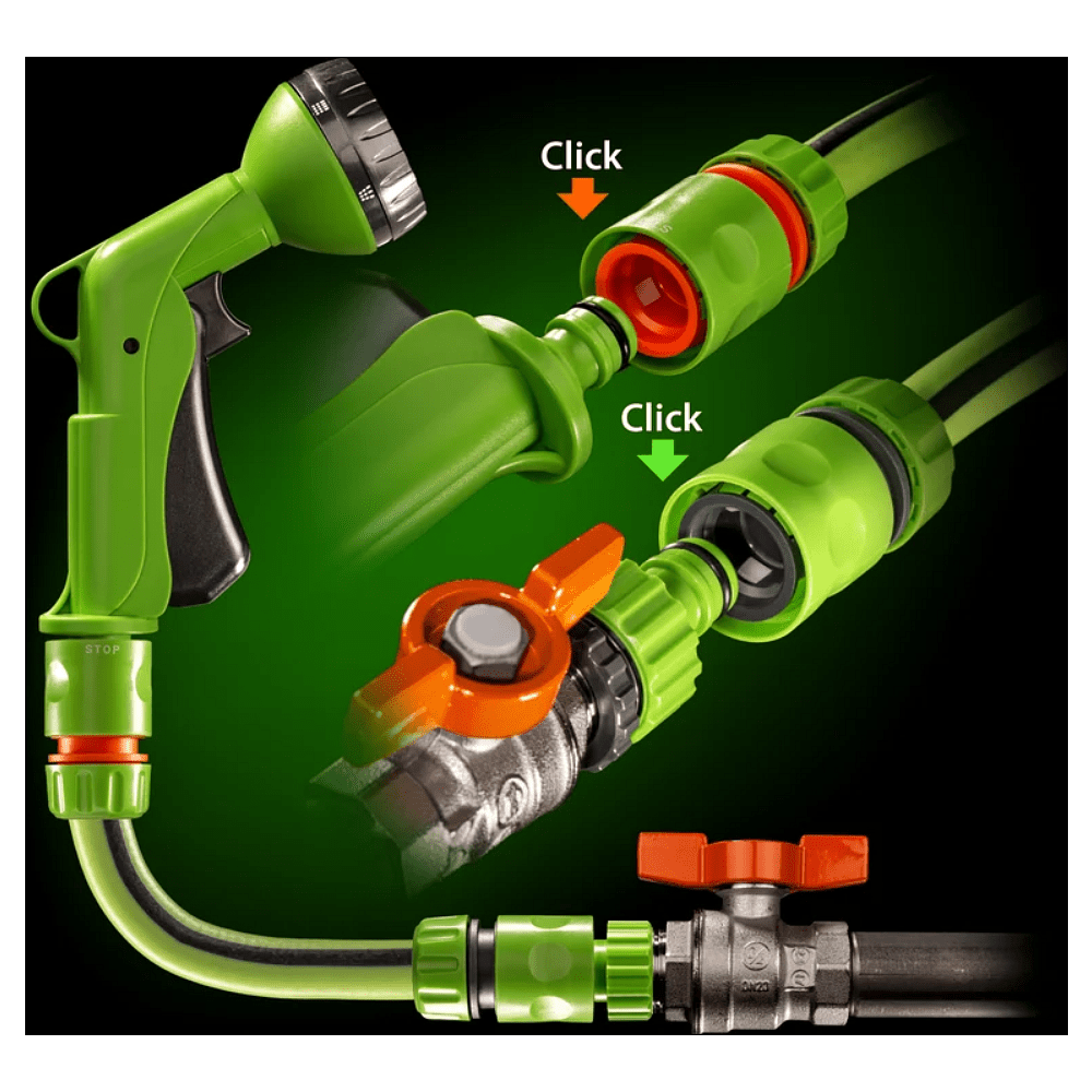 Комплект поливочный Amigo Grande "79234", 1/2", 6 фунций, пластик, зеленый, черный - 6