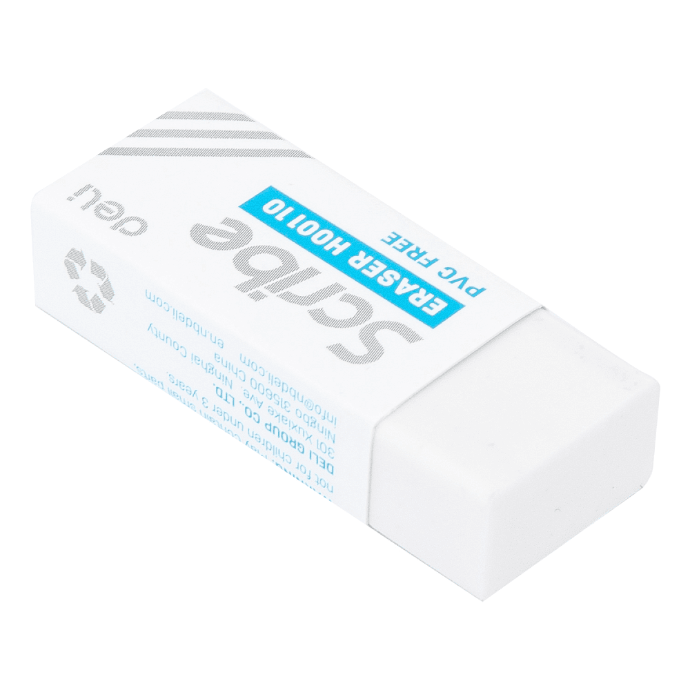 Ластик Deli "Scribe", белый