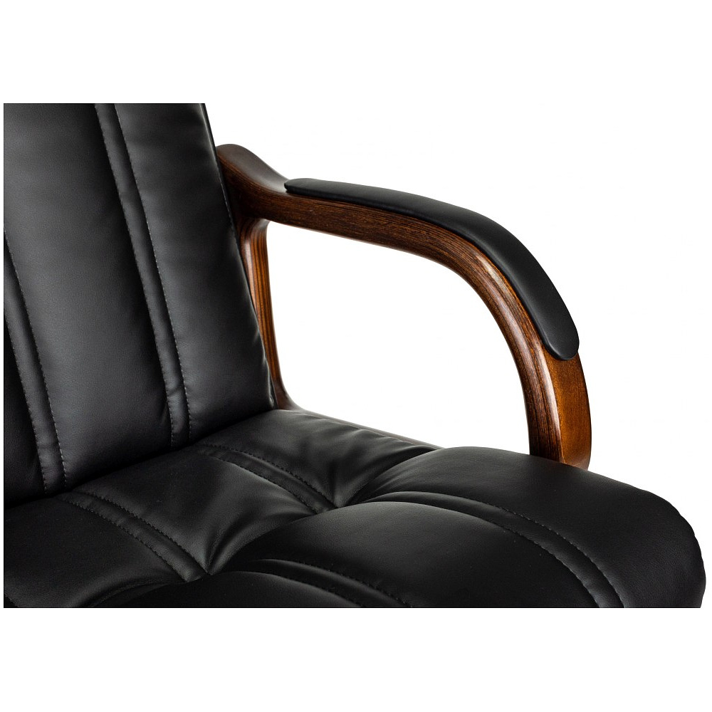 Кресло для руководителя Бюрократ T-9932WALNUT, экокожа, черный, металл, дерево - 9