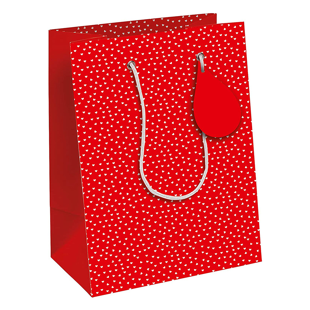 Пакет бумажный подарочный "Excellia. Hearts", 21.5x10.2x25.3 см 
