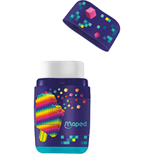 Ластик-точилка Maped "Pixel party", 2 отверстия 