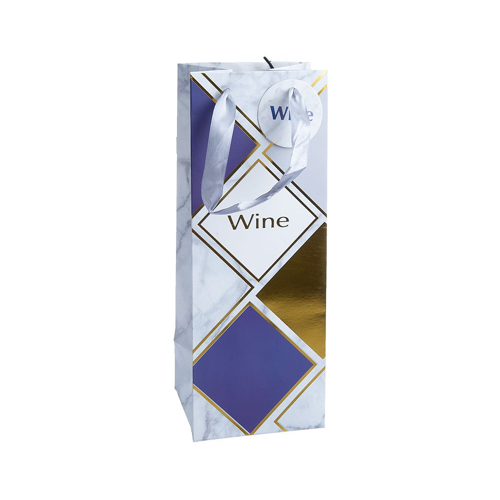 Пакет бумажный подарочный "Для вина", 12x33x8.9 см, ассорти (9055937)