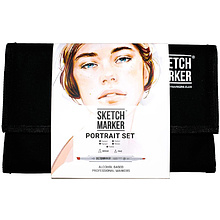 Набор маркеров перманентных двусторонних "Sketchmarker Portrait Set", 24 шт.