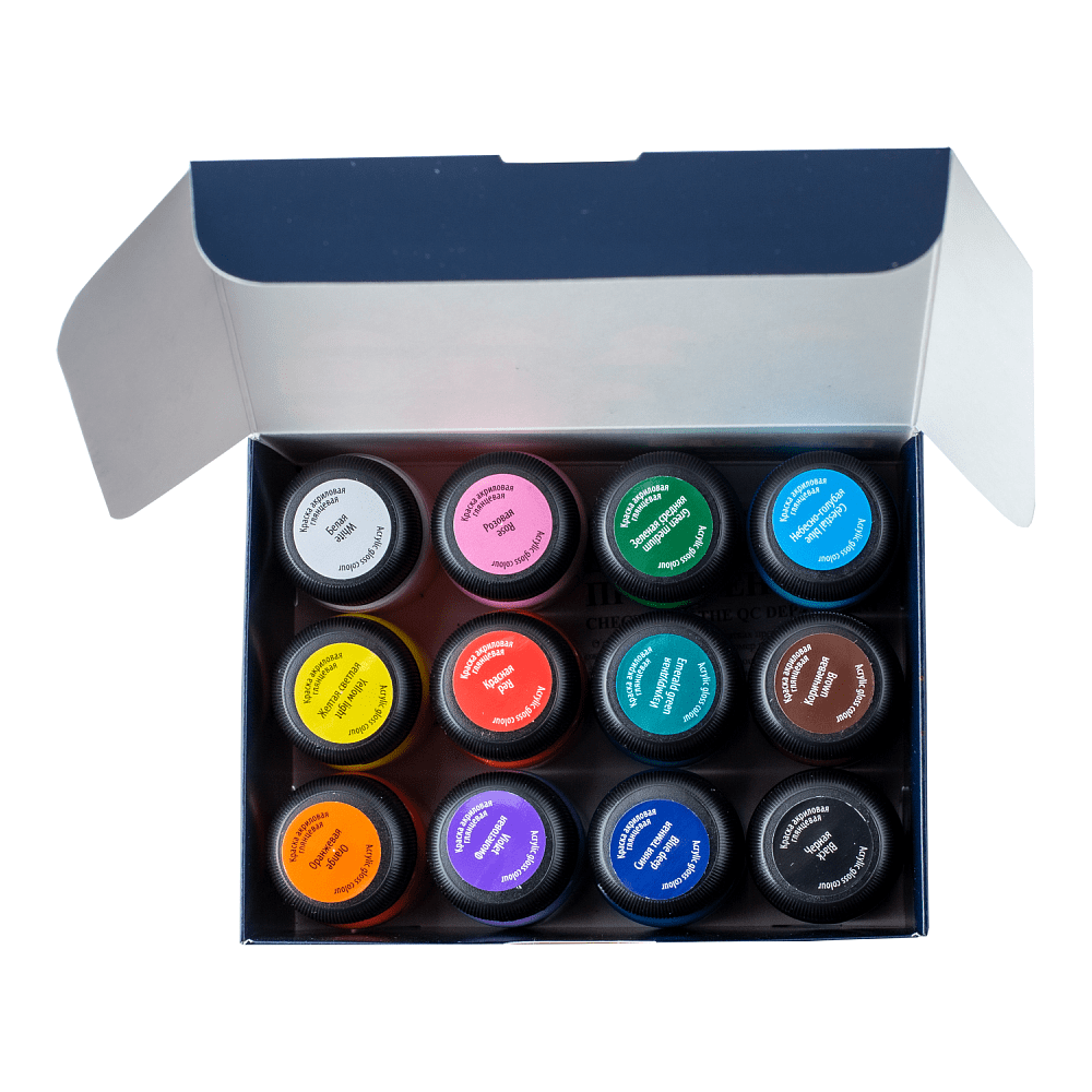 Краска акриловая глянцевая "Декола", набор 12 цветов, 20 мл, банки - 6