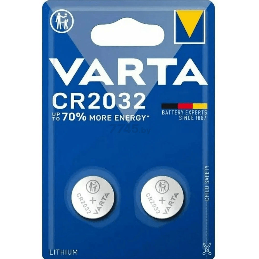 Батарейка литиевая дисковая Varta "Lithium CR2032", 2 шт