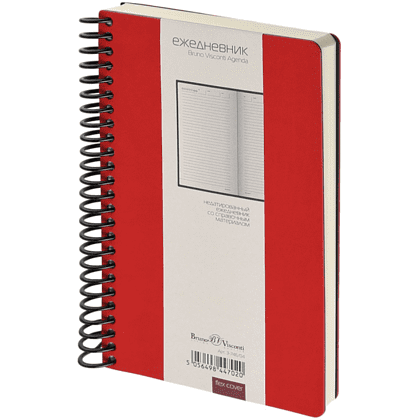 Ежедневник недатированный "Agenda", А5, на спирали, красный