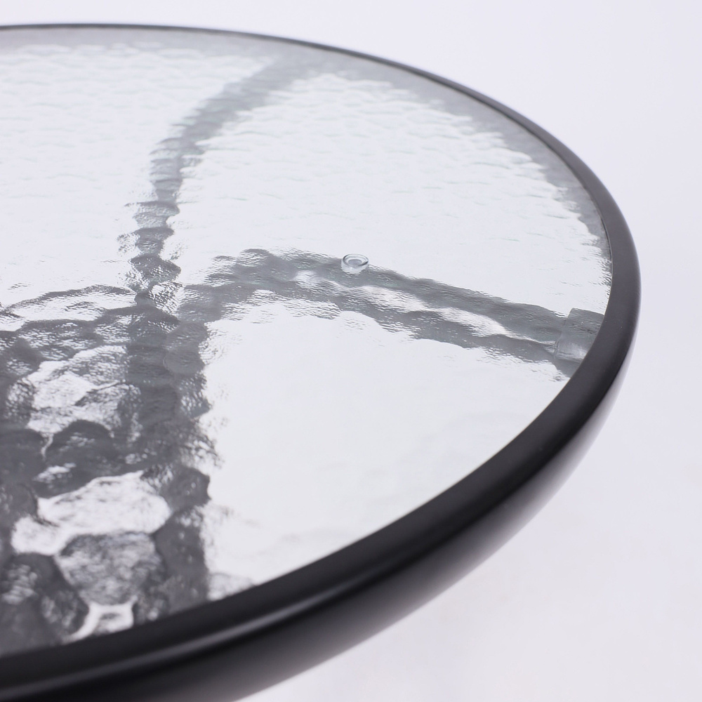 Стол садовый VERONA, 600х600х730 мм, сталь, черная, закаленное стекло 5мм - 9