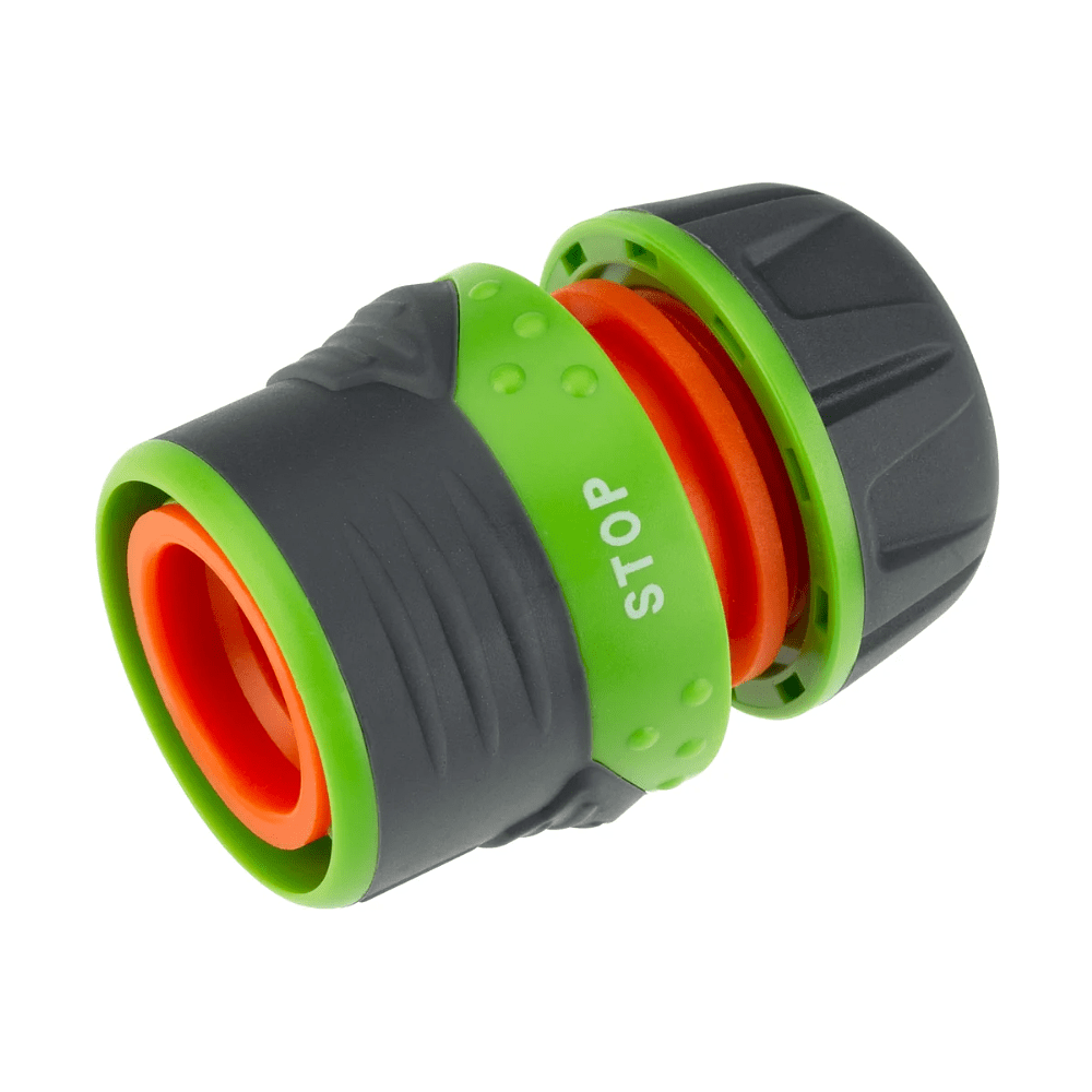 Коннектор Amigo Grande "79110", 1/2", с аквастопом, пластик, серый, зеленый