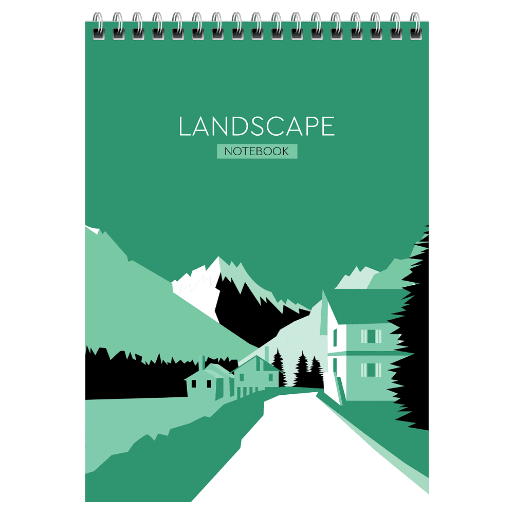 Блокнот "Landscape", А5, 80 листов, клетка, ассорти  - 4