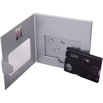 Мультиинструмент "SwissCard Lite 0.7333.T3", пластик, металл, черный полупрозрачный - 3